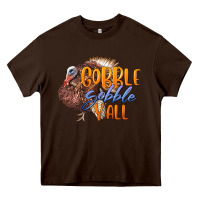 Chocolate Brown Fall Gobble Gobble Y'all Heavy Core Tee - LillyAllenDesigns