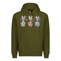 Army Green western bunny gnome Premium Hoodie - RacoonDesign
