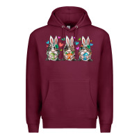 Burgundy western bunny gnome Premium Hoodie - RacoonDesign