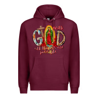 Burgundy With God All Things Are Possible Premium Hoodie - RacoonDesign