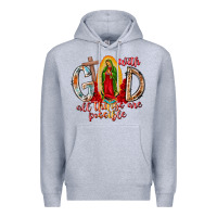 Heather Grey With God All Things Are Possible Premium Hoodie - RacoonDesign