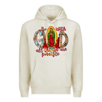 Oatmeal Heather With God All Things Are Possible Premium Hoodie - RacoonDesign