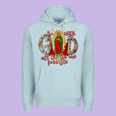 With God All Things Are Possible Premium Hoodie Designed By Racoondesign