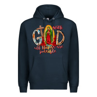 Navy With God All Things Are Possible Premium Hoodie - RacoonDesign