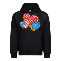 Black usa flag hearts with sunflower Urban Hoodie - HRA Design Shop