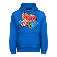 Cobalt usa flag hearts with sunflower Urban Hoodie - HRA Design Shop