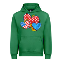 Emerald usa flag hearts with sunflower Urban Hoodie - HRA Design Shop