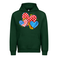 Forest Green usa flag hearts with sunflower Urban Hoodie - HRA Design Shop