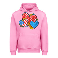 Fuchsia Pink usa flag hearts with sunflower Urban Hoodie - HRA Design Shop
