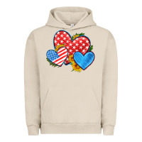Pigment French Oak usa flag hearts with sunflower Urban Hoodie - HRA Design Shop