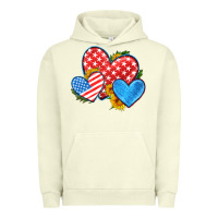 Pigment Pistachio usa flag hearts with sunflower Urban Hoodie - HRA Design Shop