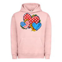 Pigment Salmon usa flag hearts with sunflower Urban Hoodie - HRA Design Shop
