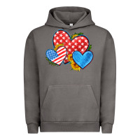 Usa Flag Hearts With Sunflower Urban Hoodie | Teevron