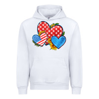 White usa flag hearts with sunflower Urban Hoodie - HRA Design Shop