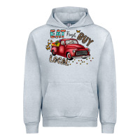 Heather Grey eat fresh buy local Urban Hoodie - CowhideDigitalArt
