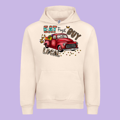 Eat Fresh Buy Local Urban Hoodie Designed By Cowhidedigitalart