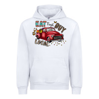 White eat fresh buy local Urban Hoodie - CowhideDigitalArt