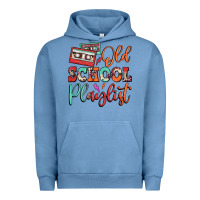 Pigment Pebble Blue old school playlist cassette Urban Hoodie - FaDigitalArtStudio