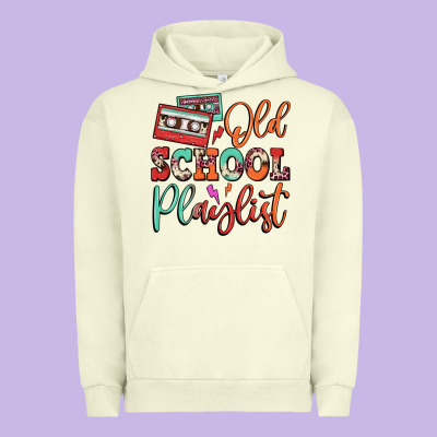 Old School Playlist Cassette Urban Hoodie Designed By Fadigitalartstudio