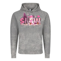 Cloud Rock pink snowman and snow Vintage Hoodie - AdoDesignShop