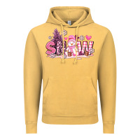 Vintage Mustard pink snowman and snow Vintage Hoodie - AdoDesignShop