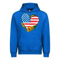 Cobalt usa flag heart with sunflower Urban Hoodie - HRA Design Shop