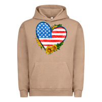 Pigment Burro usa flag heart with sunflower Urban Hoodie - HRA Design Shop