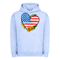 Pigment Grape Ice usa flag heart with sunflower Urban Hoodie - HRA Design Shop