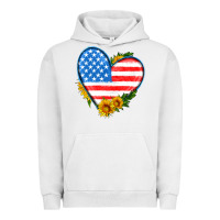 Pigment Lunar Rock usa flag heart with sunflower Urban Hoodie - HRA Design Shop