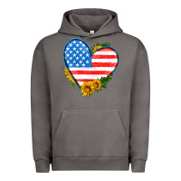 Pigment Tornado usa flag heart with sunflower Urban Hoodie - HRA Design Shop