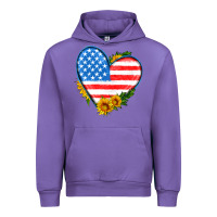 Tulip usa flag heart with sunflower Urban Hoodie - HRA Design Shop
