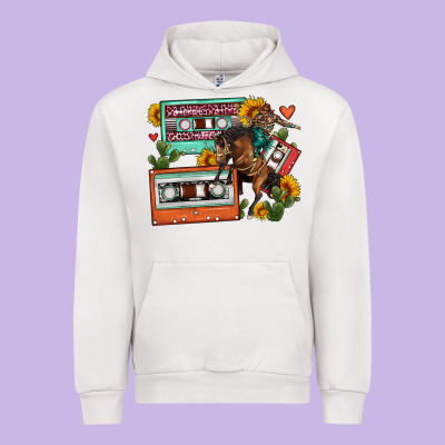 Rodeo Sunflower Cactus Cassette Urban Hoodie Designed By Fadigitalartstudio