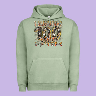 I Survived 100 Wild Days Of School Urban Hoodie Designed By Racoondesign