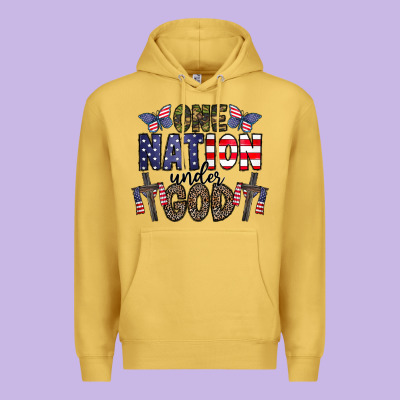 One Nation Under God Premium Hoodie Designed By Cowhidedigitalart