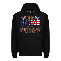 Black one nation under god Premium Hoodie - CowhideDigitalArt