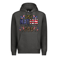 Charcoal Heather one nation under god Premium Hoodie - CowhideDigitalArt