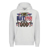 Dove Grey one nation under god Premium Hoodie - CowhideDigitalArt