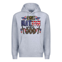 Heather Grey one nation under god Premium Hoodie - CowhideDigitalArt