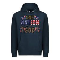 Navy one nation under god Premium Hoodie - CowhideDigitalArt