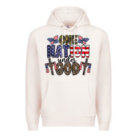 Pale Pink one nation under god Premium Hoodie - CowhideDigitalArt