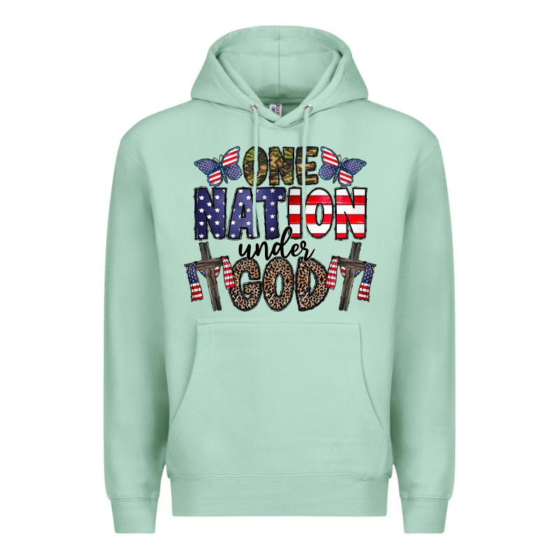 One Nation Under God Premium Hoodie by CowhideDigitalArt | Teevron