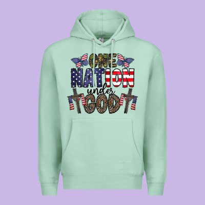 One Nation Under God Premium Hoodie Designed By Cowhidedigitalart