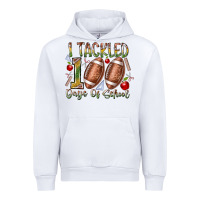 White I Tackled 100 Days of School Urban Hoodie - RacoonDesign