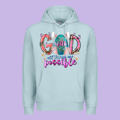 With God All Things Are Possible Premium Hoodie Designed By Racoondesign