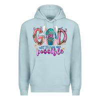 Blue Mist with god all things are possible Premium Hoodie - RacoonDesign