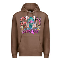 Chestnut with god all things are possible Premium Hoodie - RacoonDesign