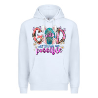 White with god all things are possible Premium Hoodie - RacoonDesign