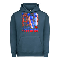 Pigment Midnight Navy flip flops and freedom Urban Hoodie - HRA Design Shop