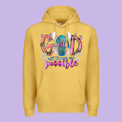 With God All Things Are Possible Premium Hoodie Designed By Racoondesign