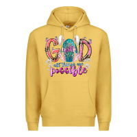 Antique Gold with god all things are possible Premium Hoodie - RacoonDesign